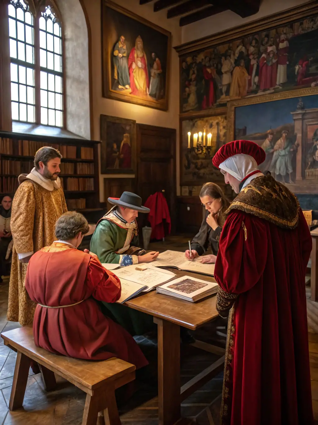 A vibrant image of participants creating Chinese paintings with traditional brushes and ink, showcasing the artistic and cultural aspects of the Chinese Painting Workshop at TAI CHI CHUAN EN ROUERGUE.